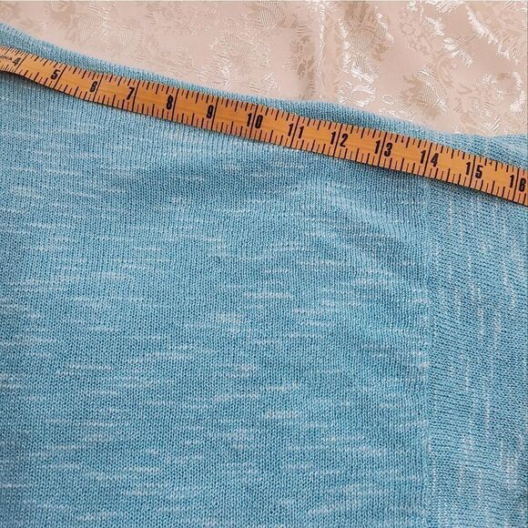 Eskandar Women's Melange Blue Off White Knit Oversize Sweater Size OS - Picture 8 of 12